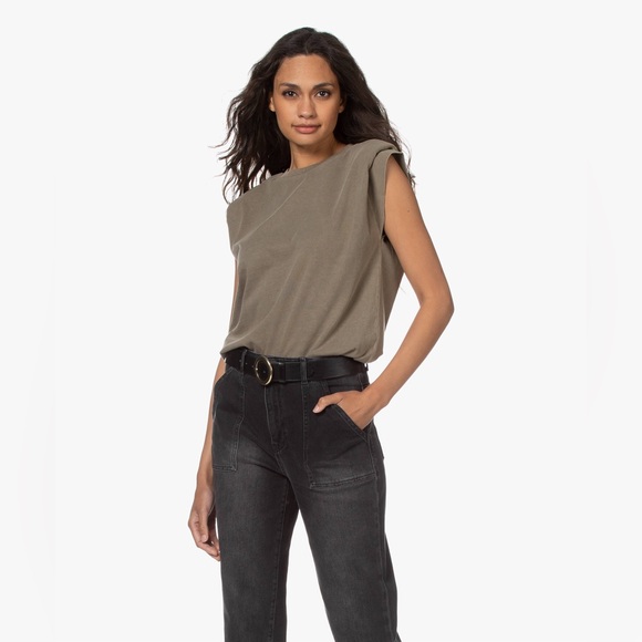 Anine Bing Tanner Padded Shoulder Top - US M - Picture 1 of 9